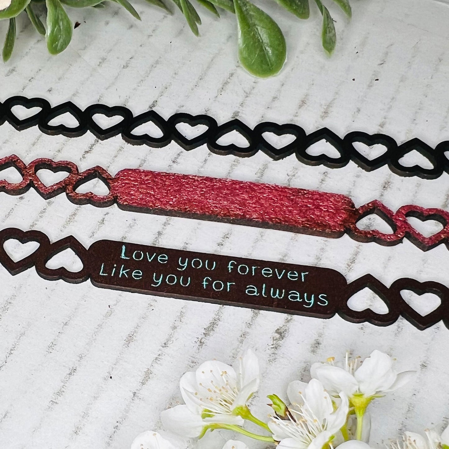 Heart Leather Charm Bracelet - Mother's Day Gift (Set of 2)