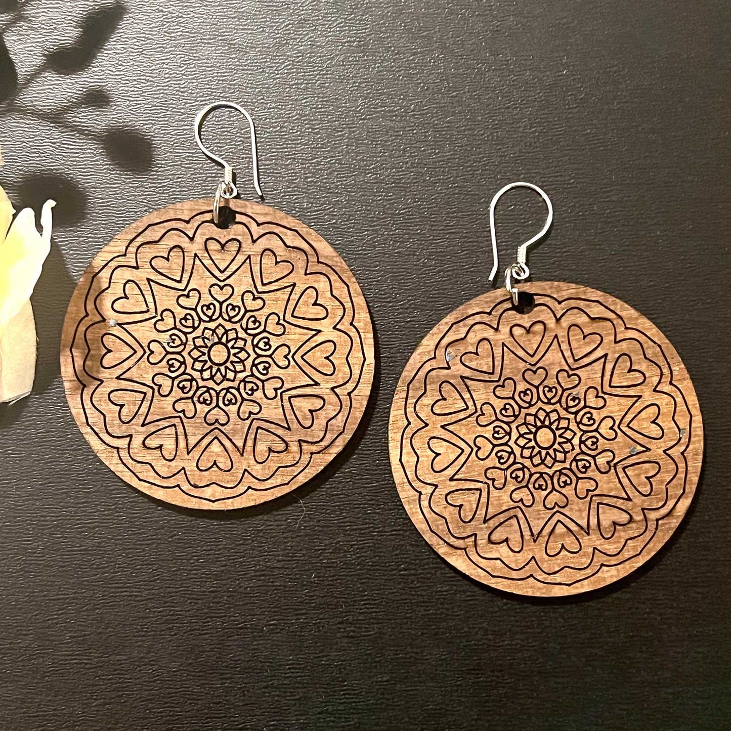 Heart Mandala Circle Earrings