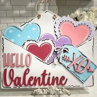 Hello Valentine Love Letters Door Hanger