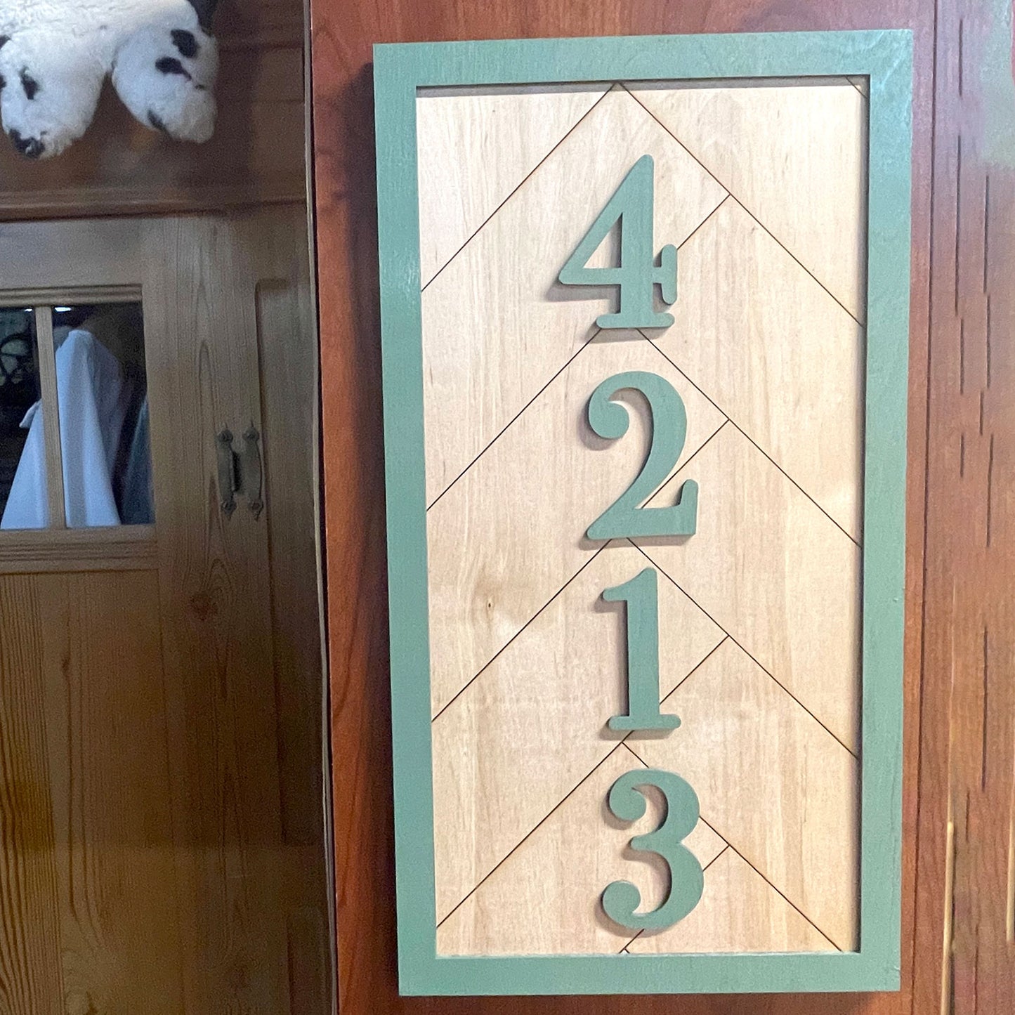 Herringbone House Address Number Sign