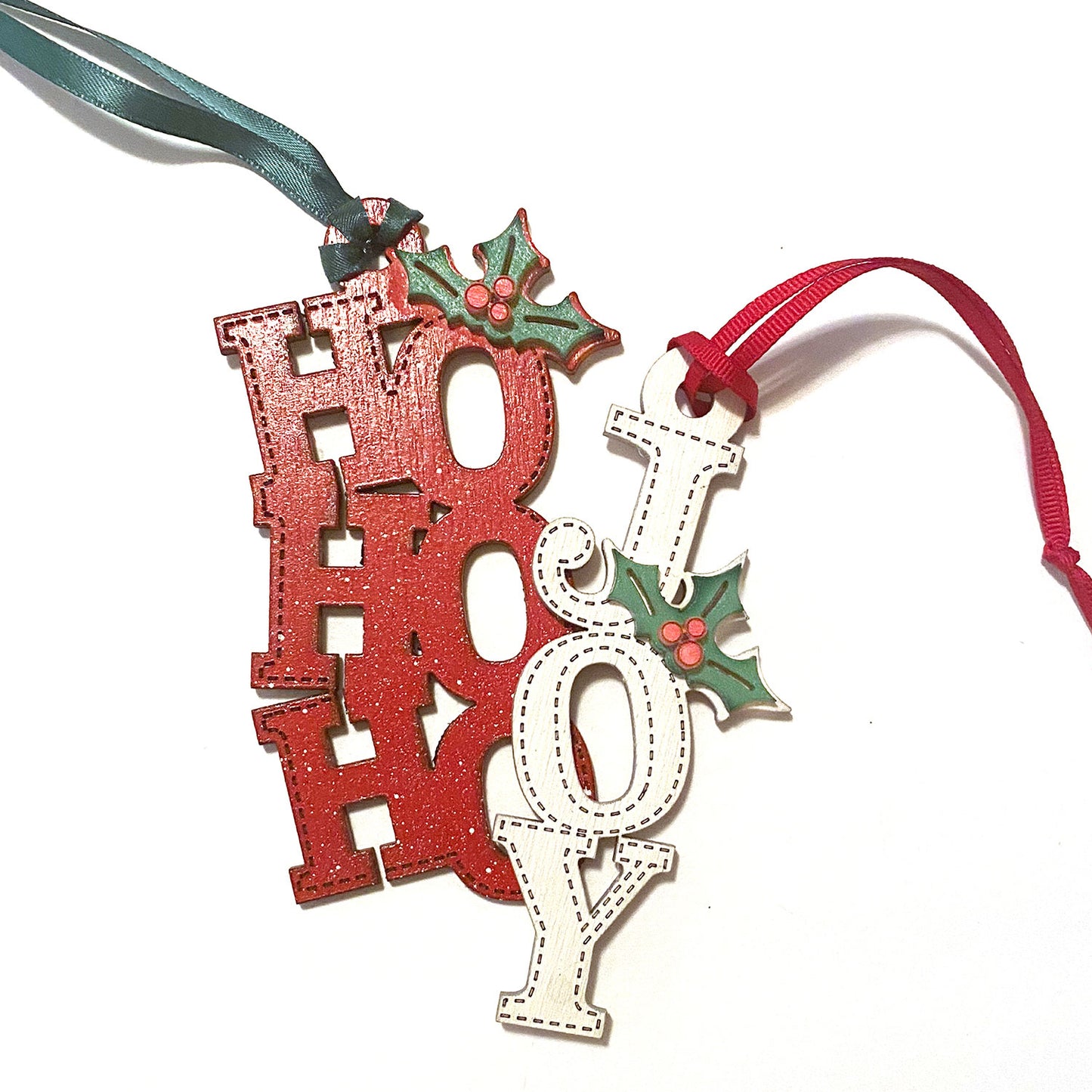 Ho Ho Ho and Joy Christmas Ornament and Gift Tag Set