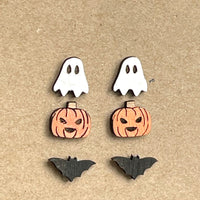 Holiday Earrings | Halloween | Bat, Ghost, Pumpkin (Set of 3)