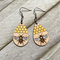 Honey Bee Teardrop Earrings - Bee Jewelry