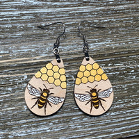 Honey Bee Teardrop Earrings - Bee Jewelry