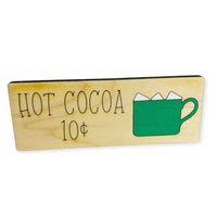 Hot Cocoa Marshmallow Coffee Bar Shelf Sitter Winter Sign