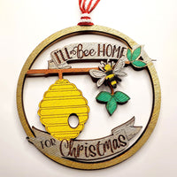I'll Bee Home for Christmas Ornament
