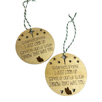 In Memory Sometimes I Look up Butterfly Stars Christmas Ornament (Set of 2)
