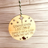In Memory Sometimes I Look up Butterfly Stars Christmas Ornament (Set of 2)