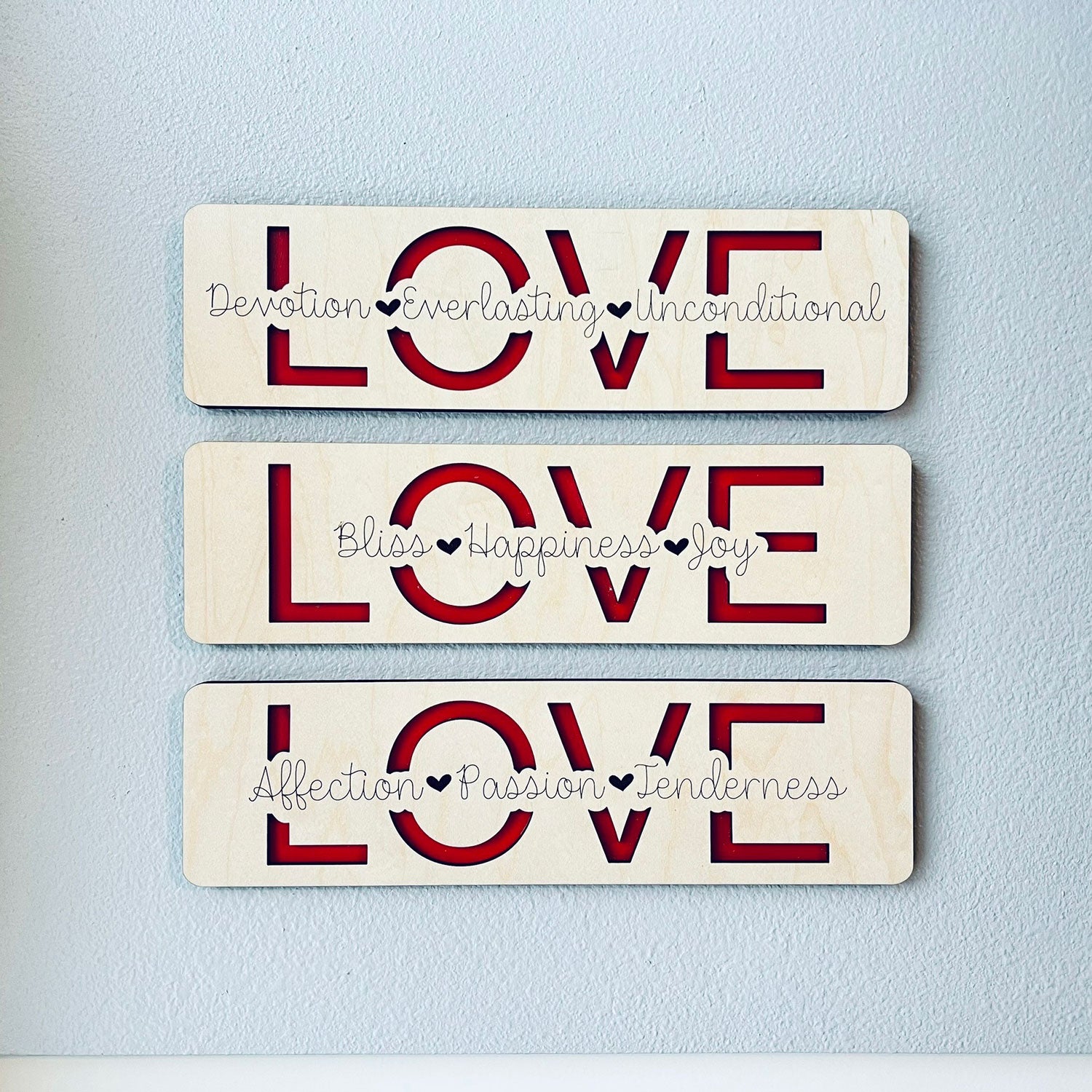 Inspirational Love Sign (Set of 3) – Glowforge Shop