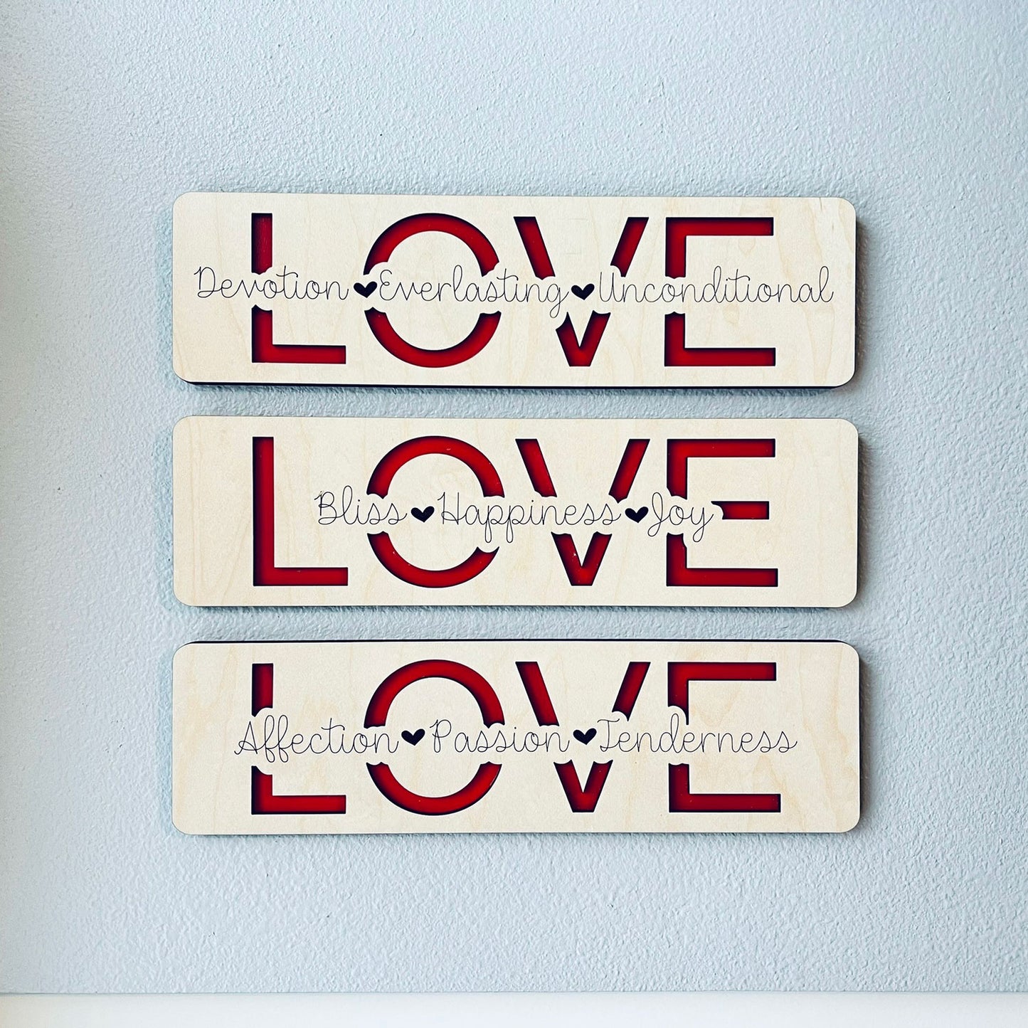 Inspirational Love Sign (Set of 3)