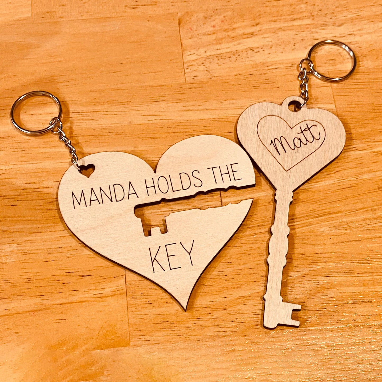 Key to my Heart Couples Valentine's Day Keychain Set