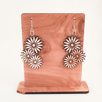 Leather Daisy Dangles