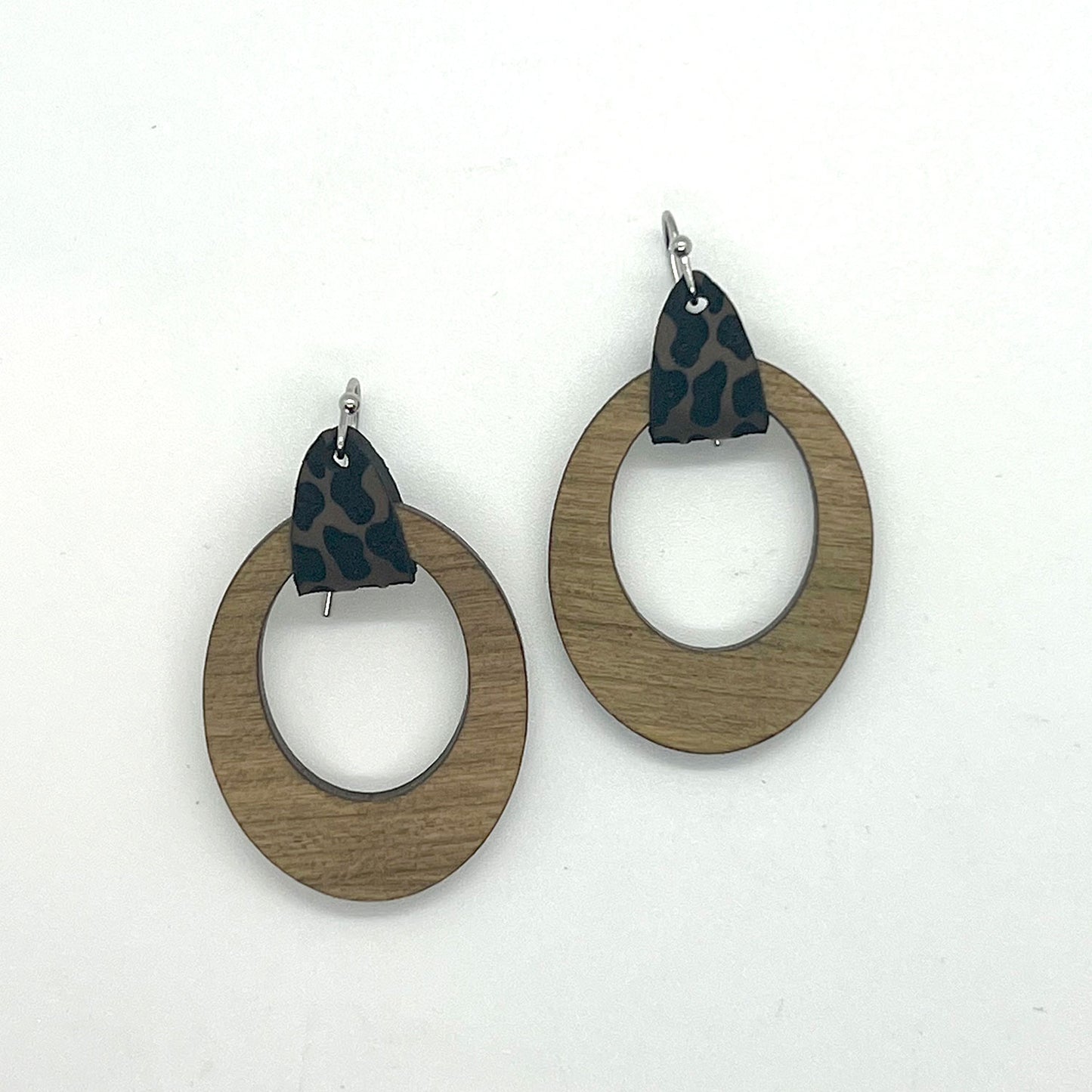 Leather Earring Tabs - Cow Print (Set of 6)
