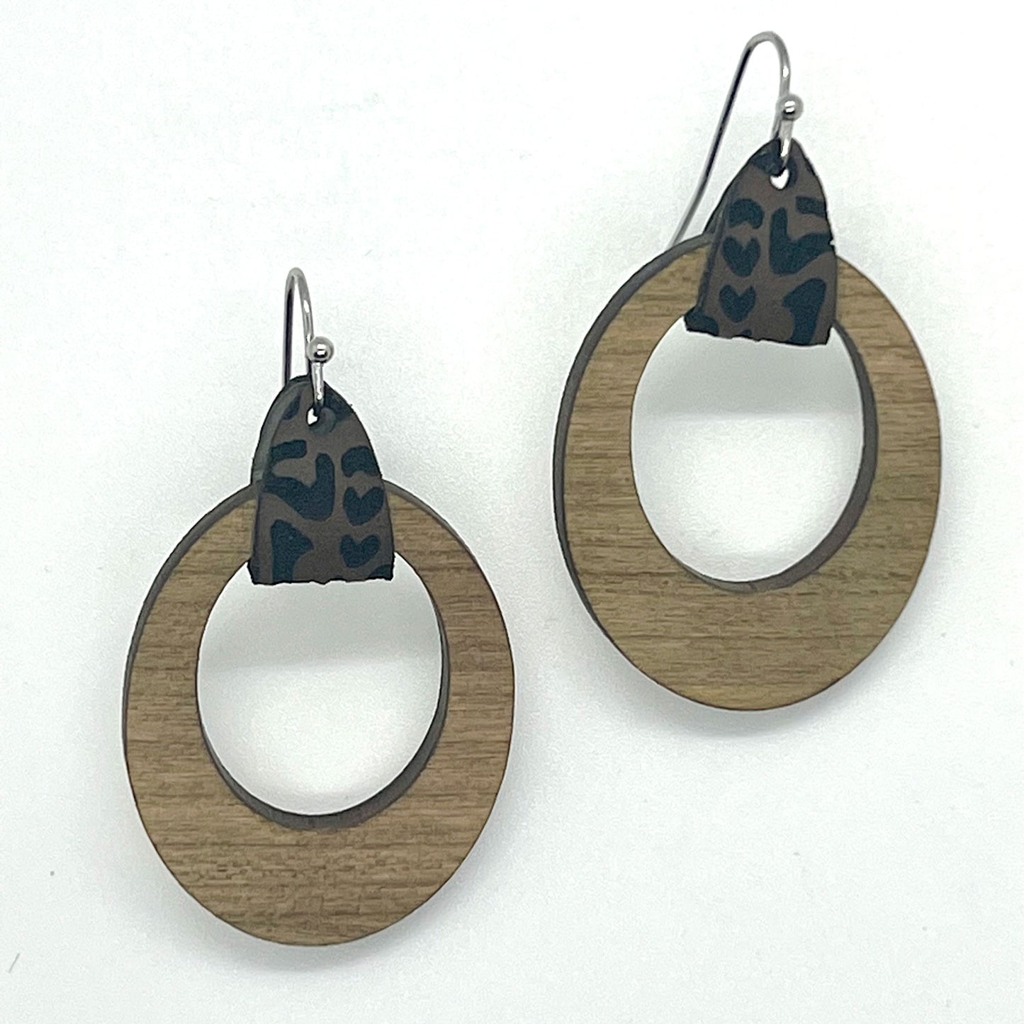 Leather Earring Tabs - Leopard Print (Set of 6)