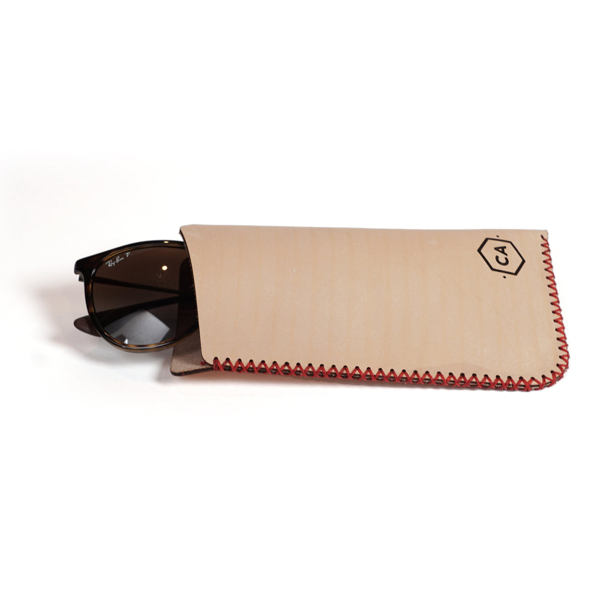 Personalized Leather Glasses Case in Distressed Brown, Monogrammed