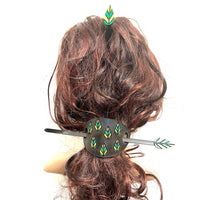 Leaves Leather Hair Tie With Hair Stick