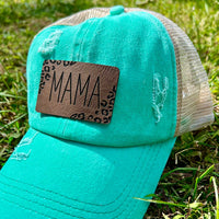 Leopard Mama Leather Hat Patch