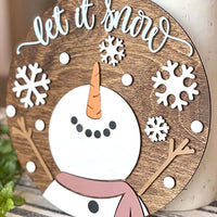 Let It Snow Snowman Sign