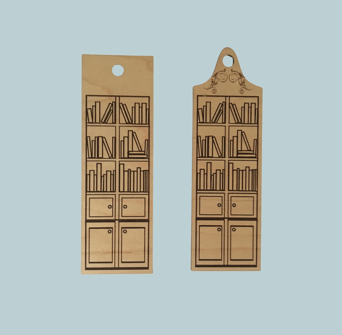 Library Bookshelf Bookcase Bookmark (Set of 2) – Glowforge Shop