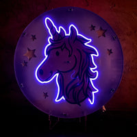Lighted Layered Unicorn Night Light using EL Wire - Unicorn Neon Sign
