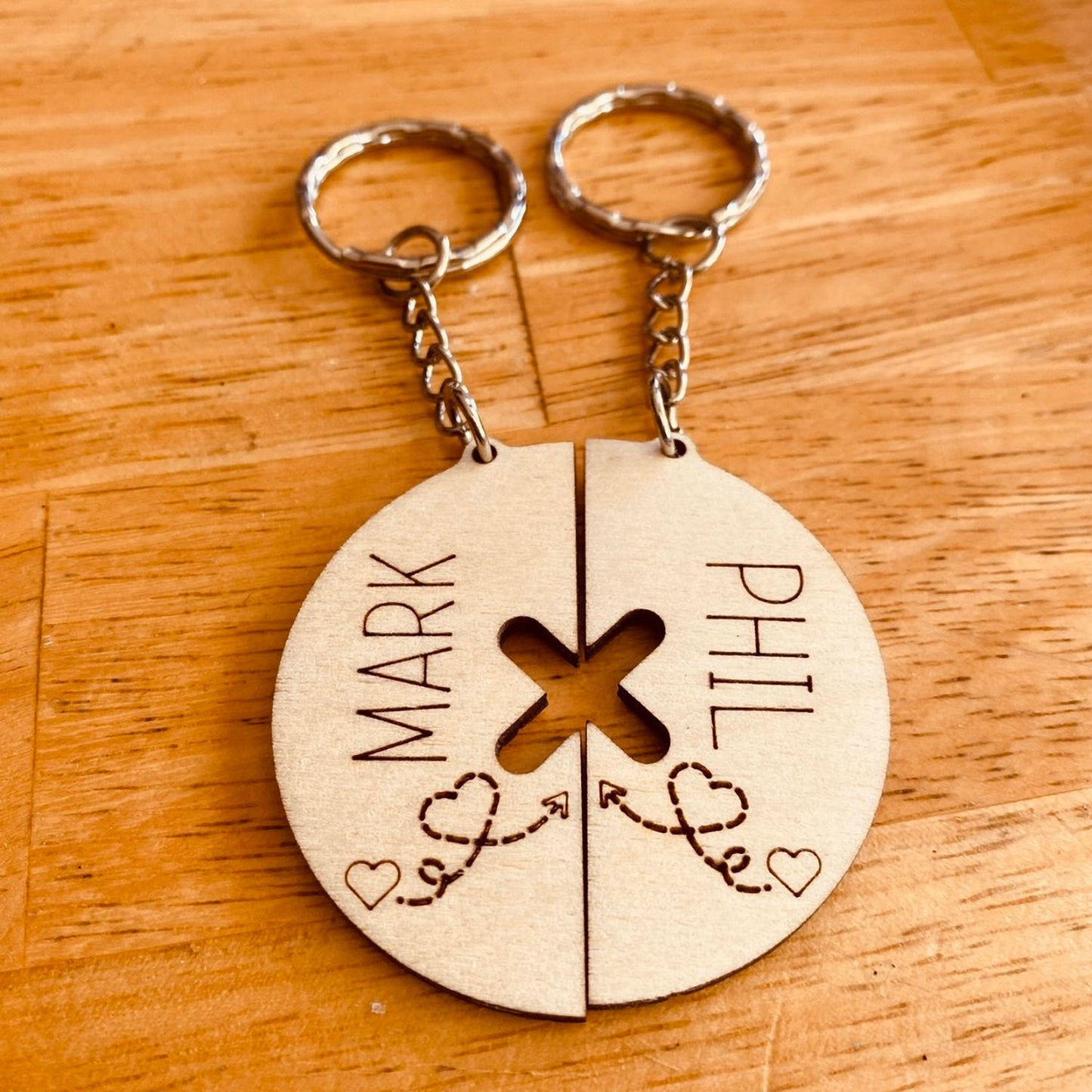 Long Distance Relationship Best Friend Keychain Set – Glowforge Shop