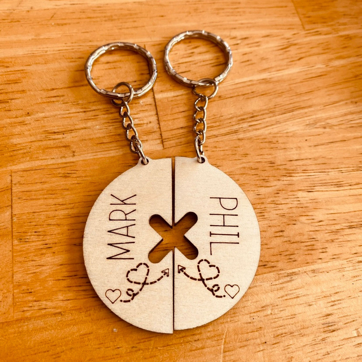 Long Distance Relationship Best Friend Keychain Set – Glowforge Shop