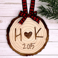 Love Wood Slice Ornament