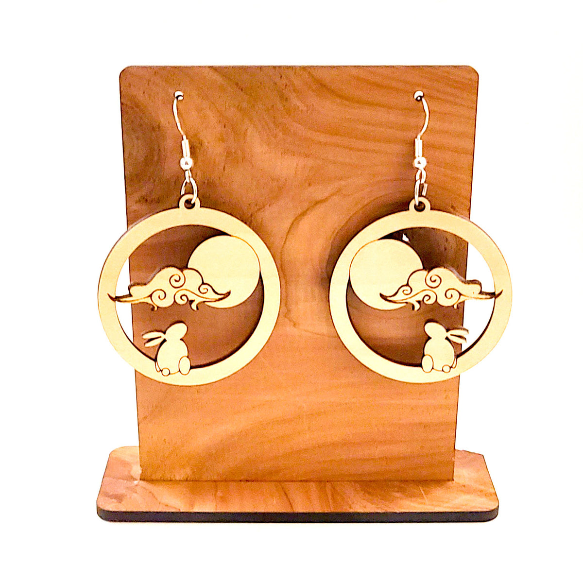 Lunar Rabbit Earrings Glowforge Shop Lunar rabbit earrings glowforge shop