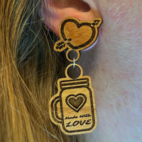Made with Love Mason Jar Earrings (Set of 2)
