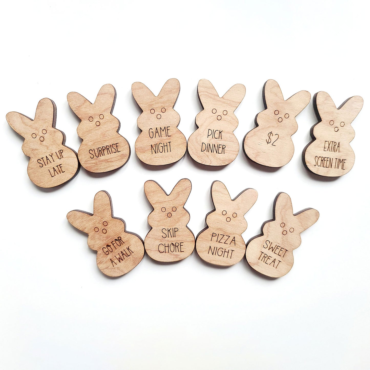 Marshmallow Bunny Easter Tokens (Set of 10)