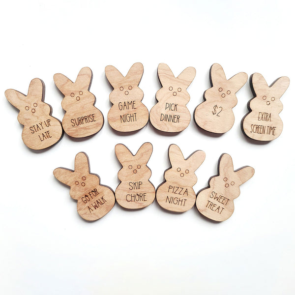 Marshmallow Bunny Easter Tokens (Set of 10) – Glowforge Shop