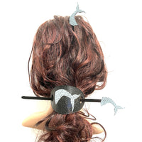 Mermaid Fin Leather Hair Tie With Hair Stick