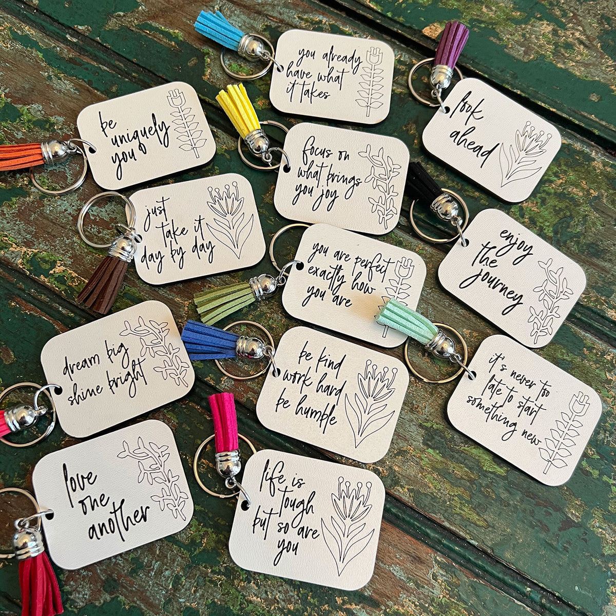 Key Chain Inspiration Minimalist Inspiration Keychain (Set of 12) – Glowforge Shop