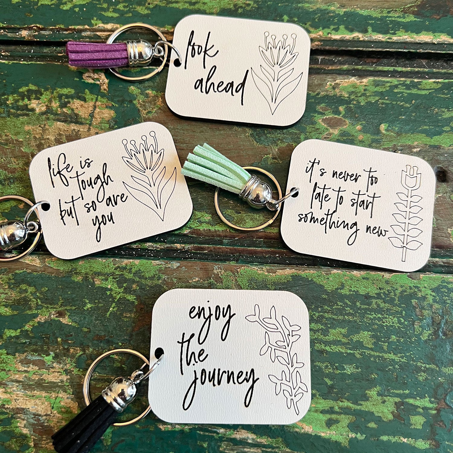 Key Chain Inspiration Minimalist Inspiration Keychain (Set of 12) – Glowforge Shop