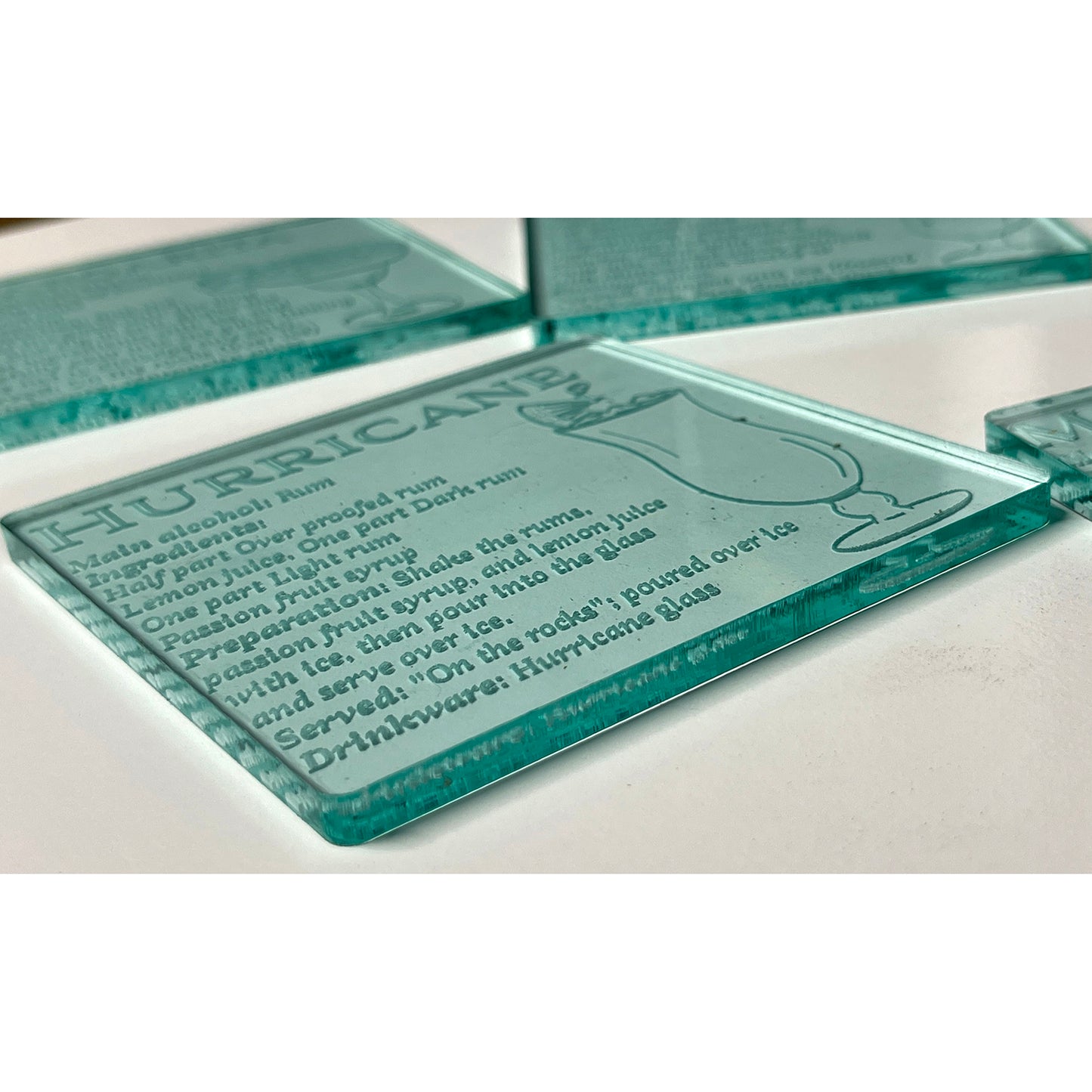 Modern Cocktail Recipe Coasters (Set of 4)