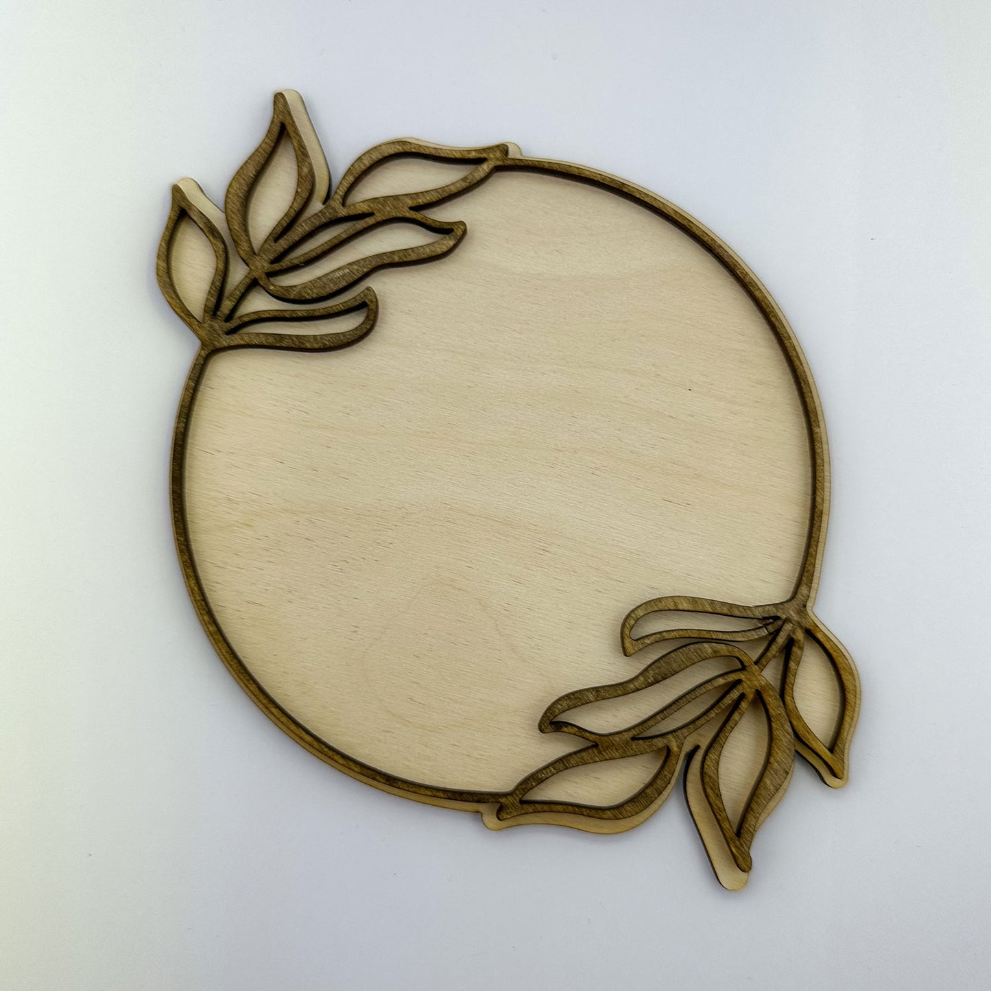 Modern Leaf Monogram Framed Layered Sign