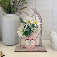 Mother's Day Handpicked Flowers for Mom Flower Bouquet Holder with Vintage Window for "Mother's Day"