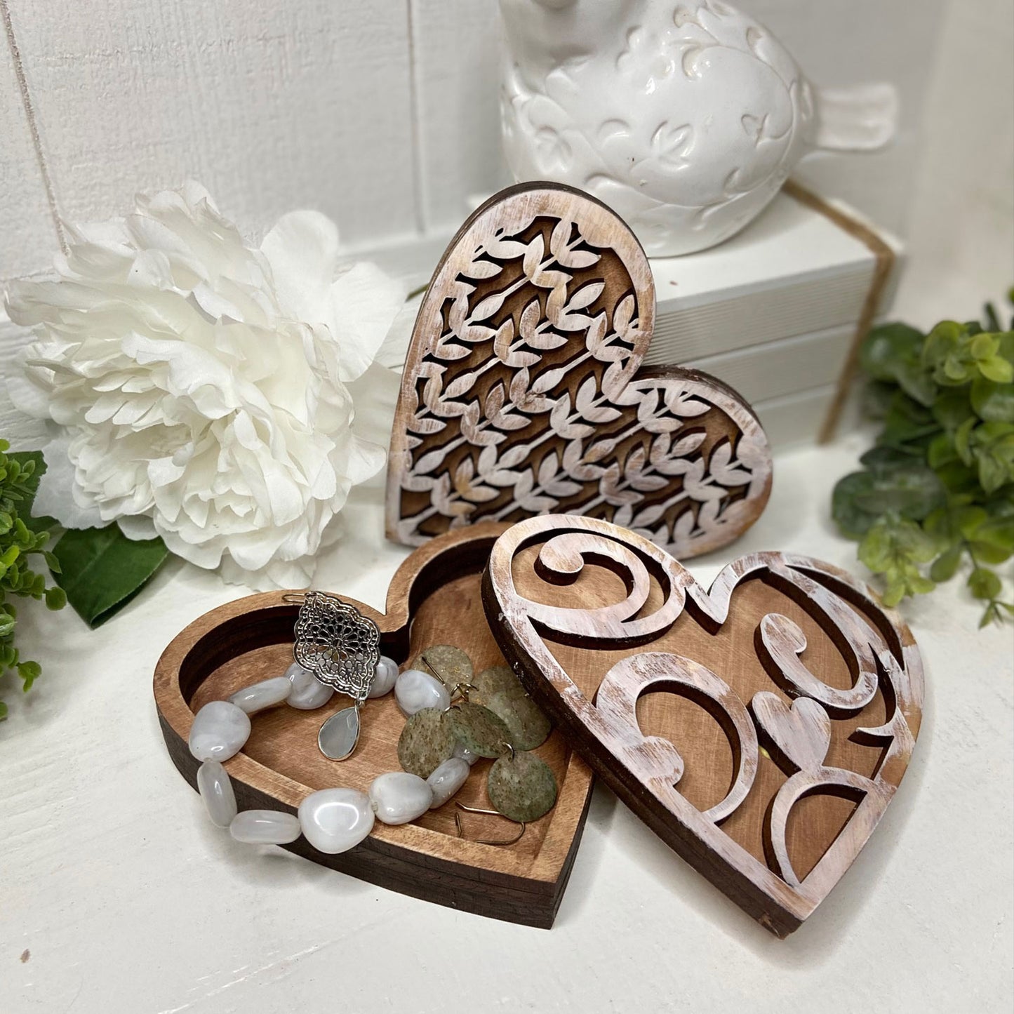 Mother's Day Heart-Shaped Trinket Jewelry Box (Set of 2)