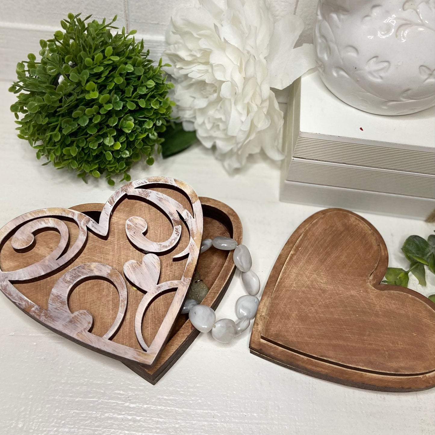 Mother's Day Heart-Shaped Trinket Jewelry Box (Set of 2)