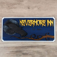 Nevermore Inn Raven Gothic Halloween Spooky Sign Decor
