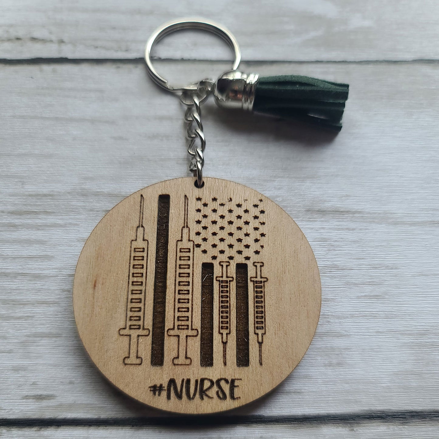 nurse keychain and straw toppers Metal Beaded Keychain