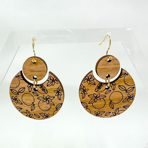 Orange Print Earrings, Stacked Circle Shape – Glowforge Shop