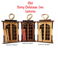 Pair of Mini Merry Christmas Tree Lanterns