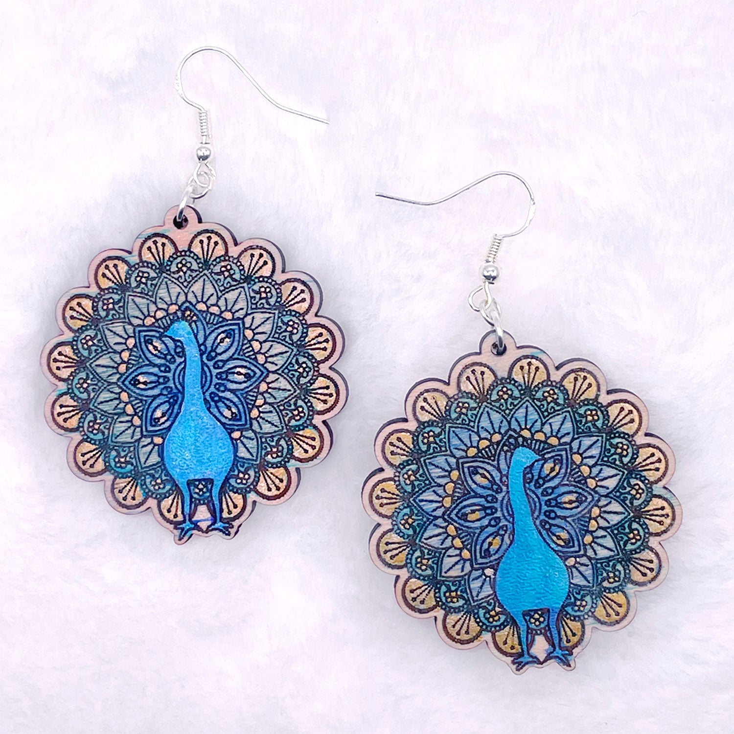 Peacock Drop Earrings Inlaid Faux Gemstone Chinese Style Ear - Temu New  Zealand