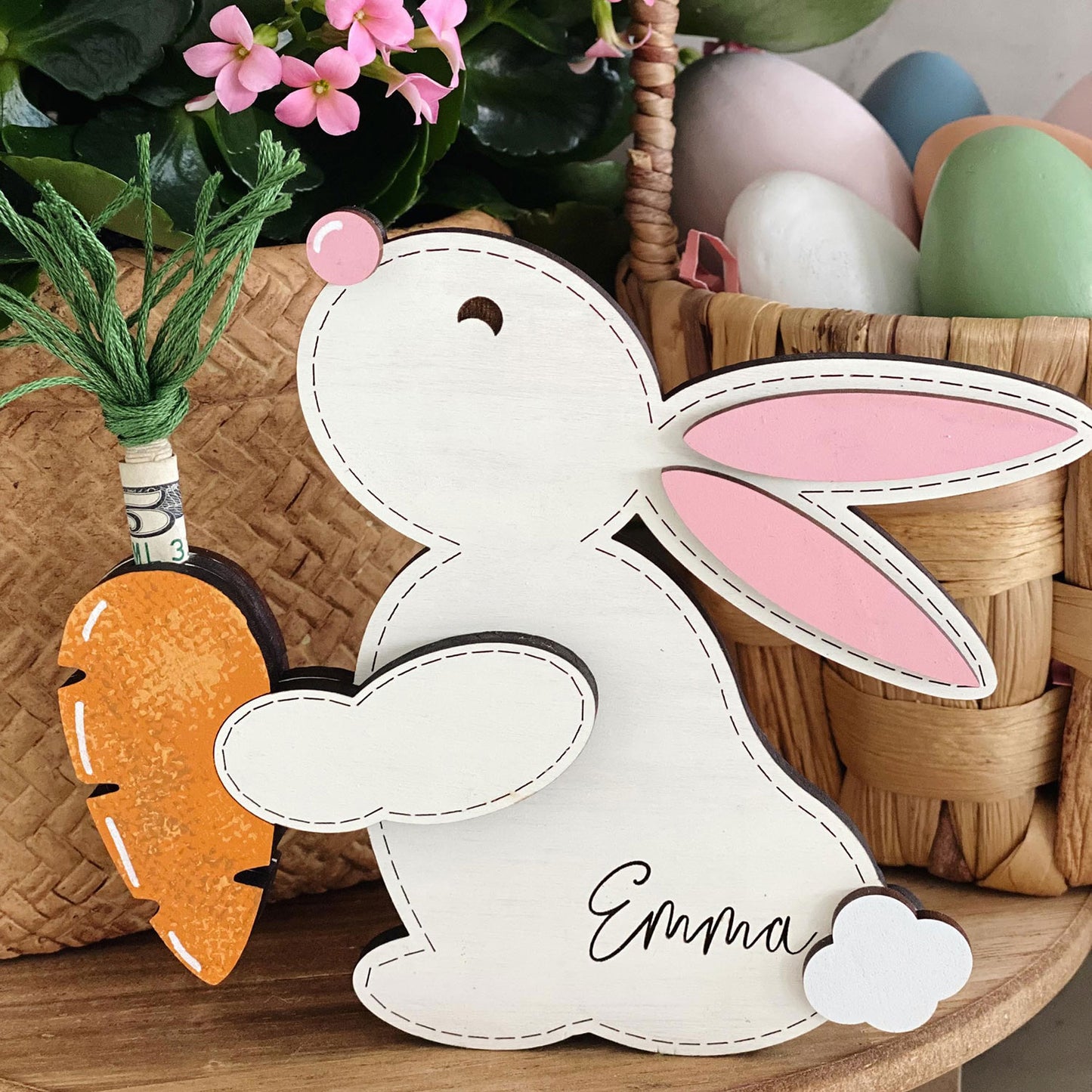 Personalized Easter Bunny Money Holder - Easter Gift