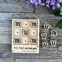 Personalized Tic-Tac-We Love You Mom/Mum (Set of 2)