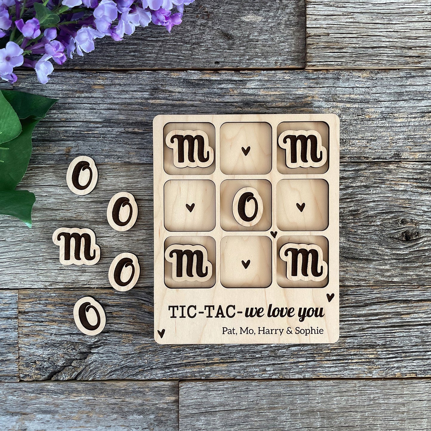 Personalized Tic-Tac-We Love You Mom/Mum (Set of 2)