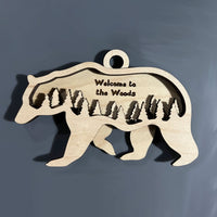Personalized Woodland Layered Bear Decoration