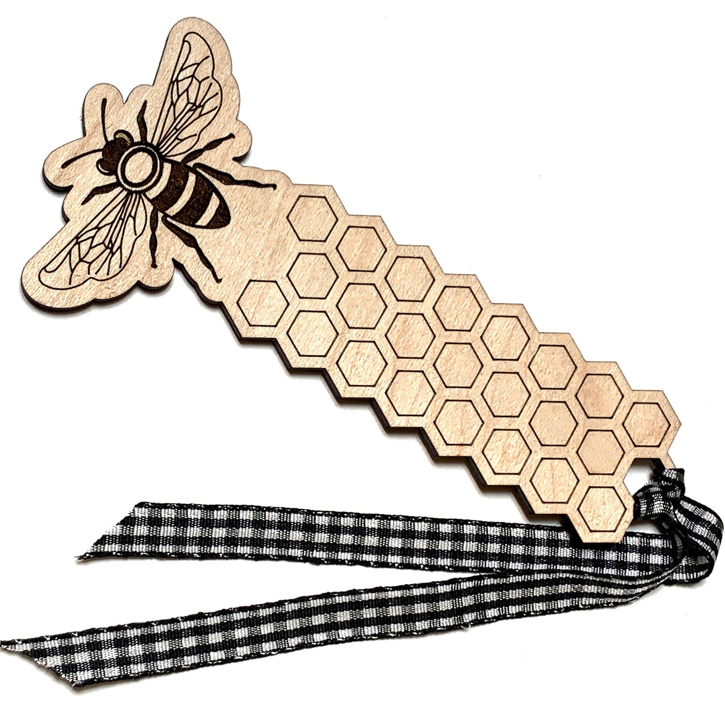 Personalized Bee and Honeycomb Bookmark
