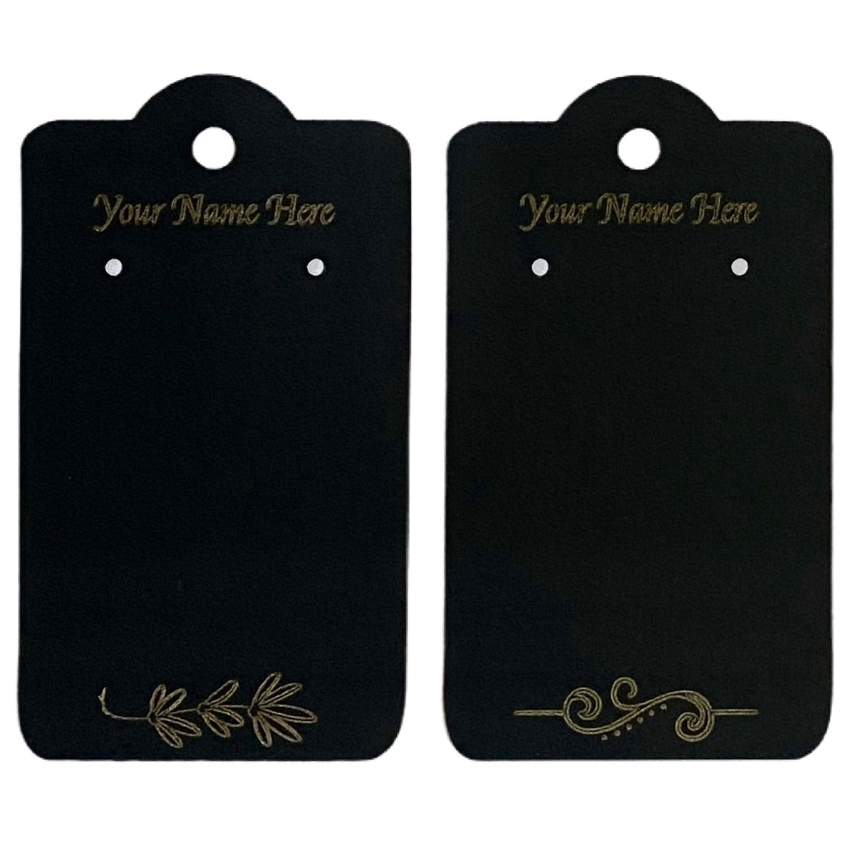 Earring Cards - engraved logo and custom shape